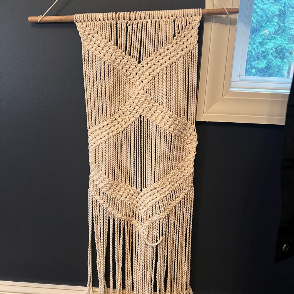 Handcrafted Cream Macrame Wall Hanging